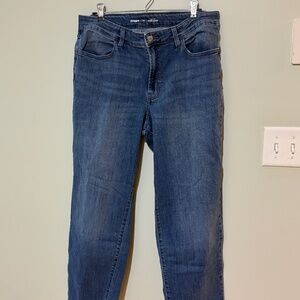 High Rise Loose Fit Dark Blue Jeans